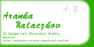 aranka malaczkov business card